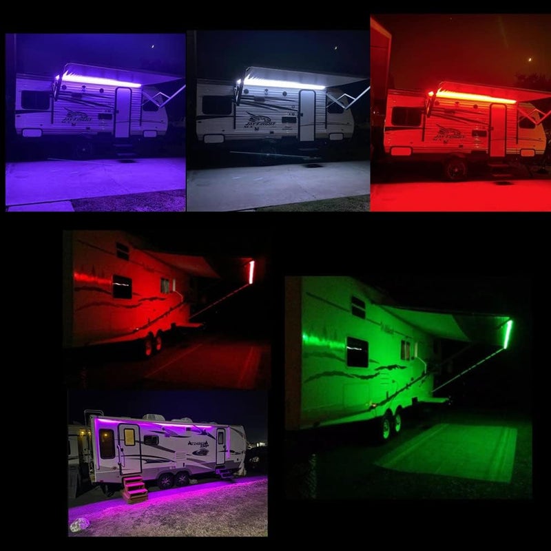 Vbakor RV Awning Lights Kit, 20FT RGB Dimmable Waterproof 12V Camper Awning Strip Lights with APP/Remote Control, Sound Music Sync, RV Exterior Lighting for Party Motorhome Travel Trailer - Image 2